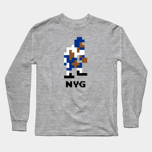 8-Bit Linebacker - New York Long Sleeve T-Shirt by The Pixel League